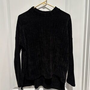 Heart & Hips Black Long Sleeve Chenille Sweater, Sz S